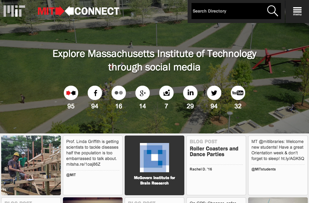 Screenshot of MIT Connect